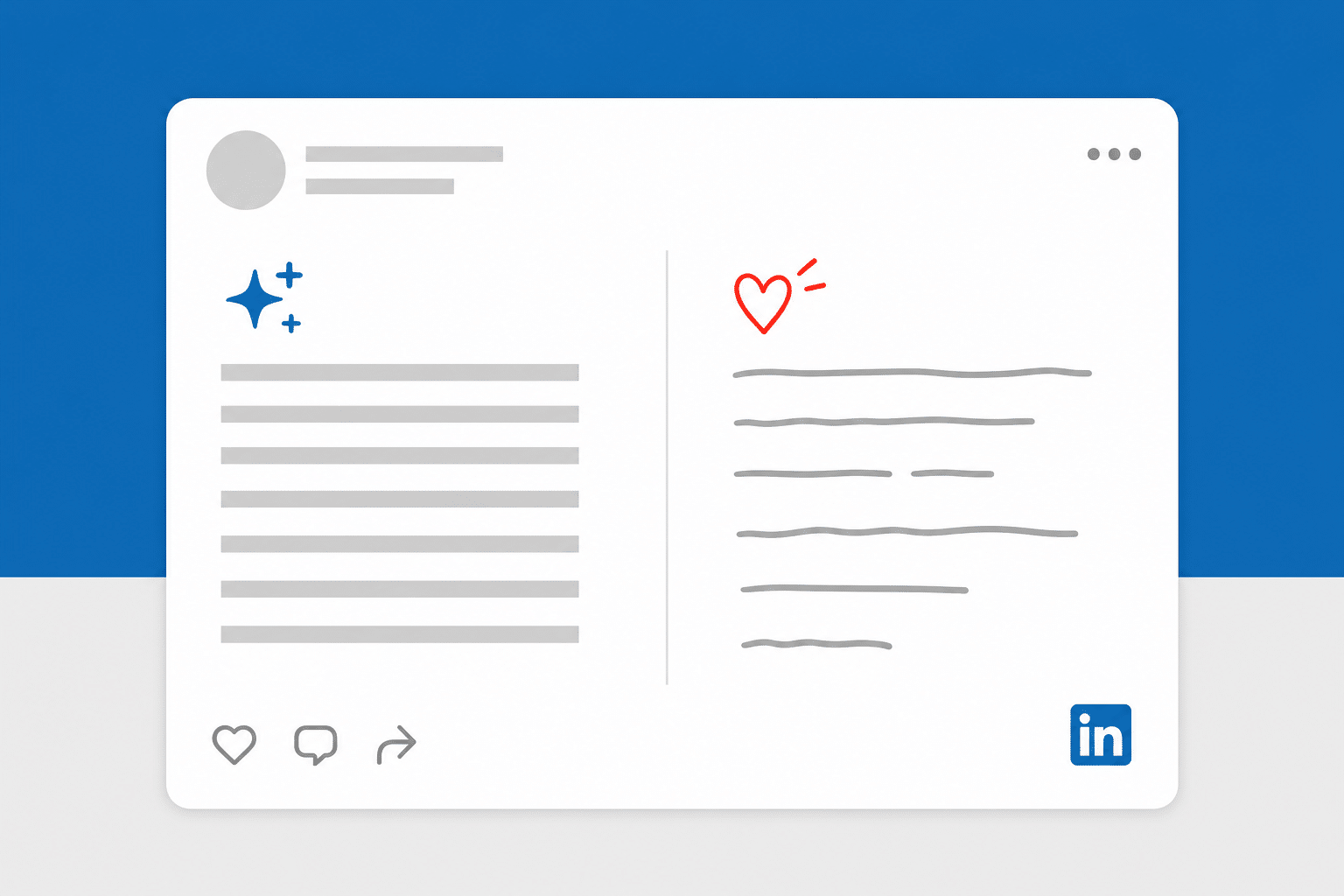 Eine menschliche Hand hält eine handgeschriebene Notiz neben einen perfekt gestalteten digitalen Text und symbolisiert authentische LinkedIn-Inhalte im KI-Zeitalter.