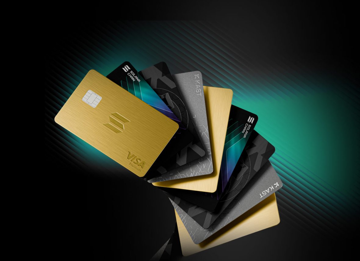 Verschiedene KAST Visa-Karten für Zahlungen mit Stablecoins