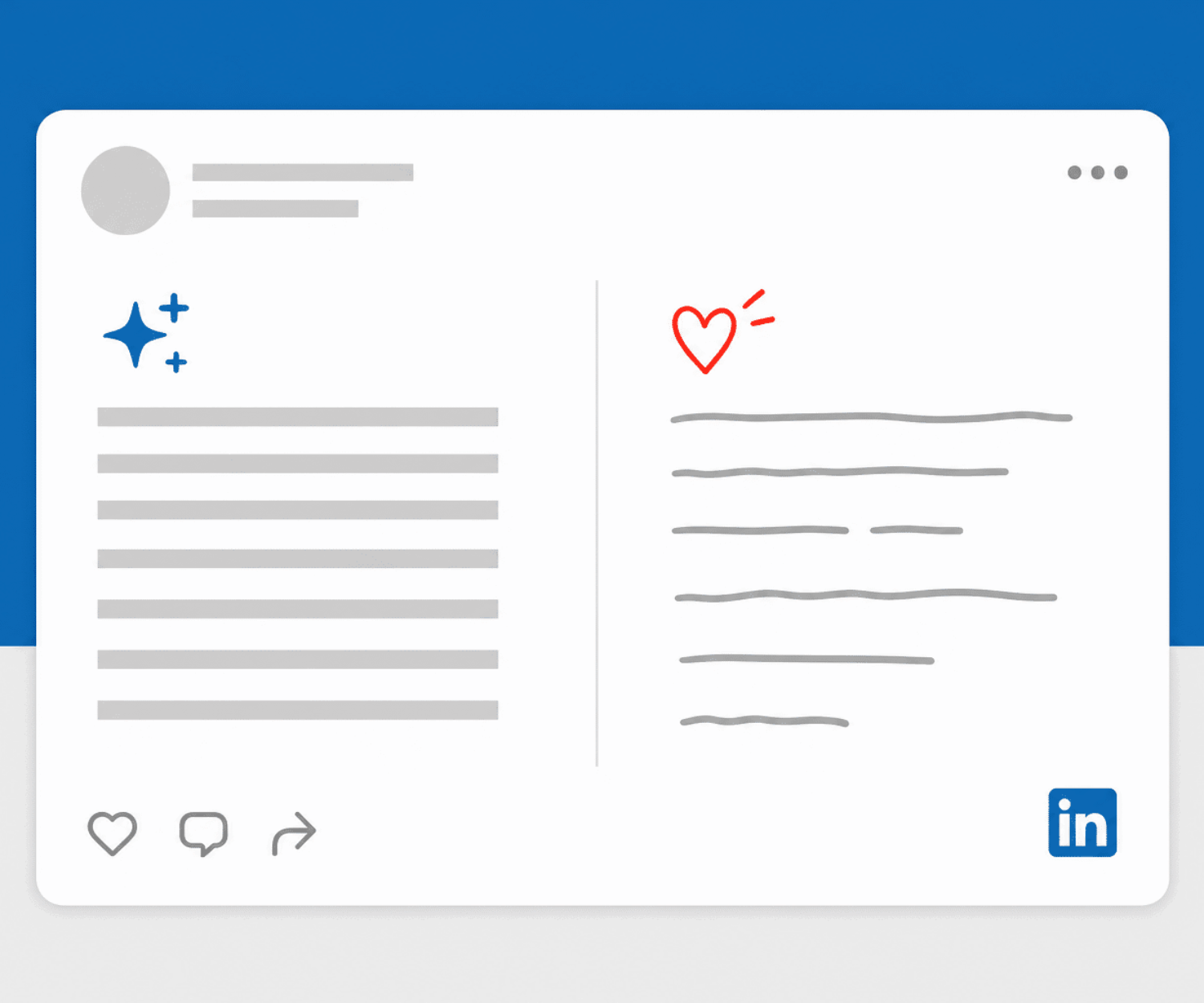 Eine menschliche Hand hält eine handgeschriebene Notiz neben einen perfekt gestalteten digitalen Text und symbolisiert authentische LinkedIn-Inhalte im KI-Zeitalter.