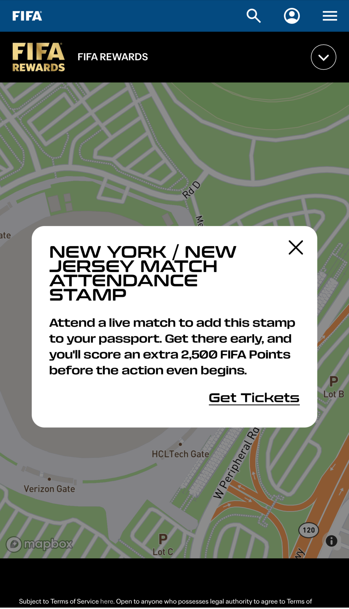 FIFA Rewards Match Attendance Stamp